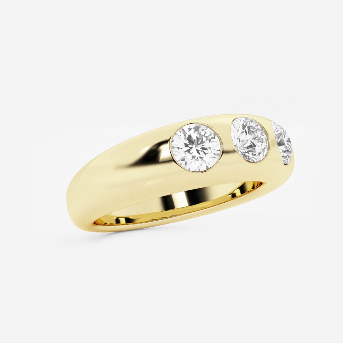 Additional Image 1 for  n?as 1 ctw Round Lab Grown Diamond Domed Bezel Stackable Ring